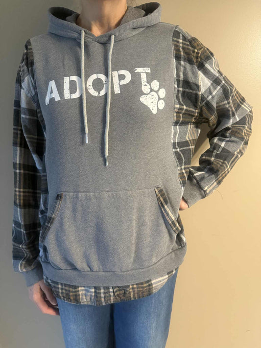Upcycled Hoodie / Sweatshirt - Adopt (Large)