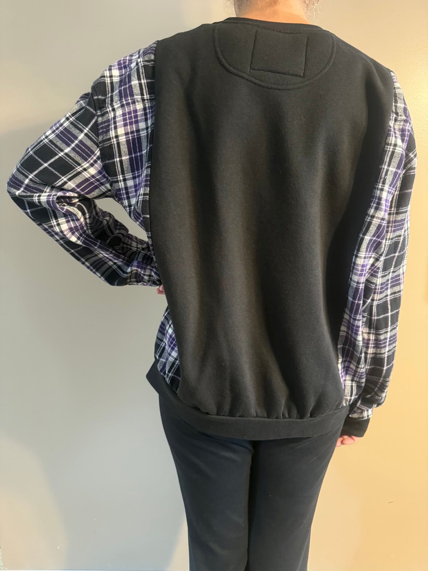 Upcycled Hoodie / Sweatshirt - One Fish Two Fish (XL)