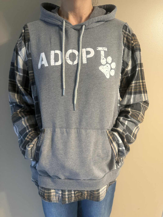 Upcycled Hoodie / Sweatshirt - Adopt (Large)