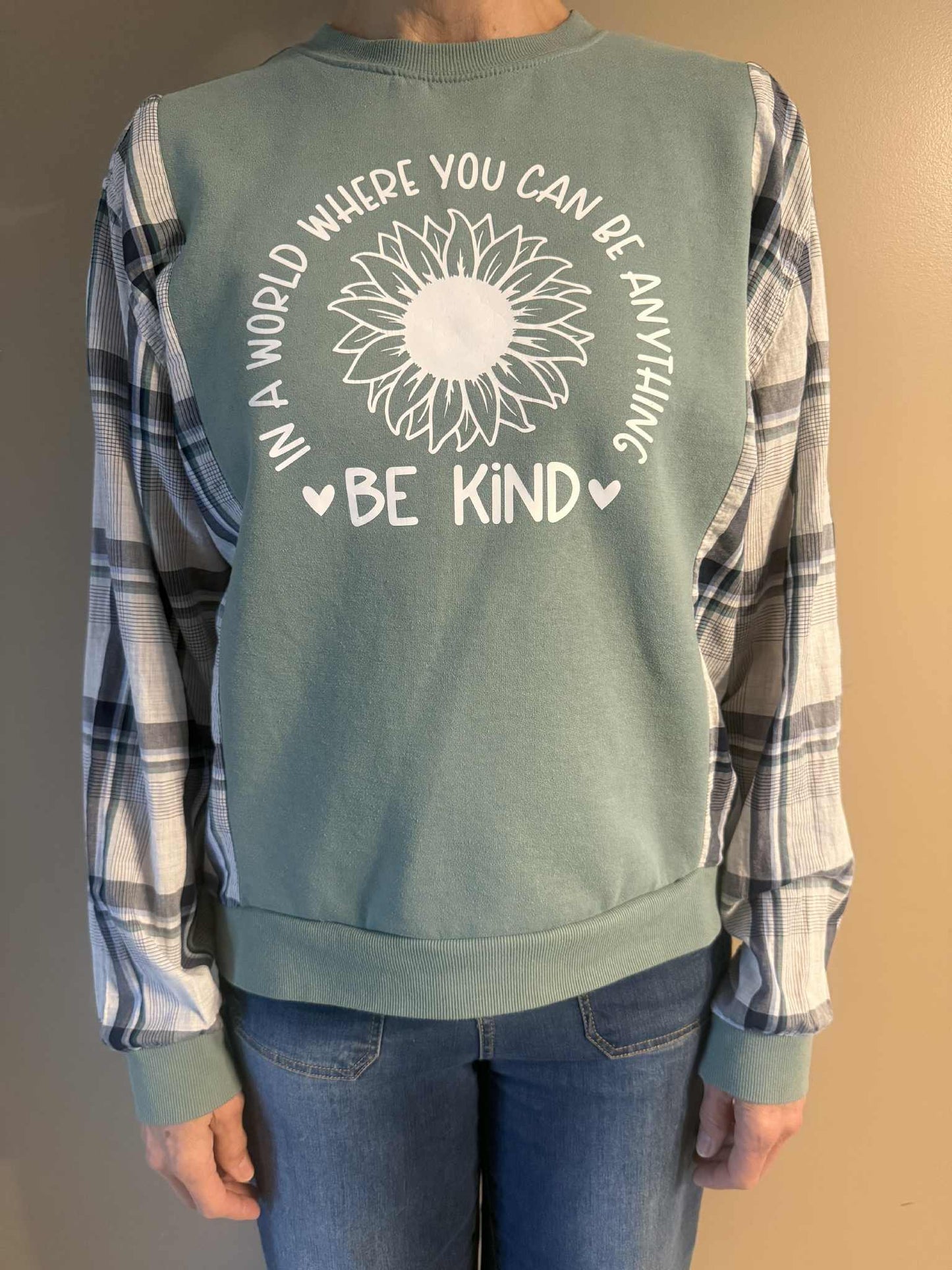 Upcycled Sweatshirt - Be Kind (Medium)