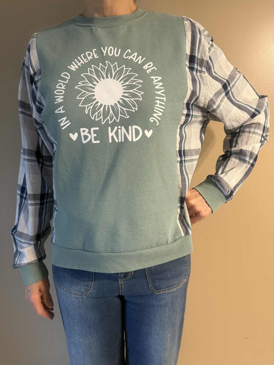 Upcycled Sweatshirt - Be Kind (Medium)
