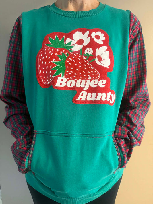 Upcycled Hoodie / Sweatshirt - Boujee Aunty (Medium)