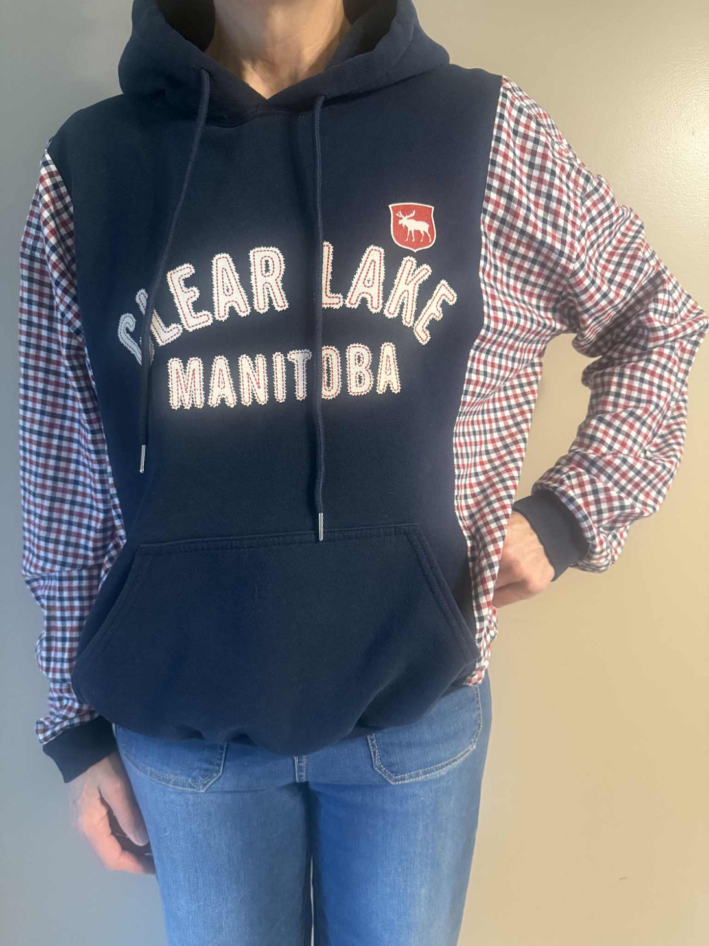 Upcycled Hoodie / Sweatshirt - Clear Lake (Large)