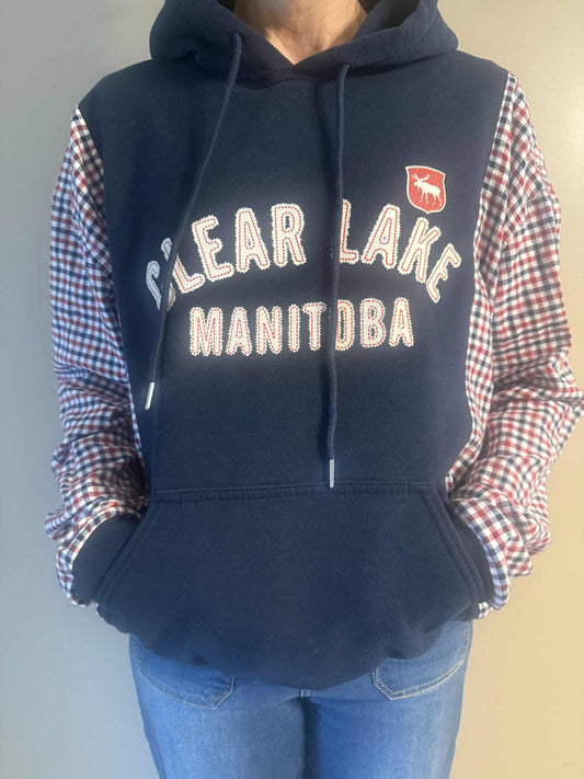 Upcycled Hoodie / Sweatshirt - Clear Lake (Large)