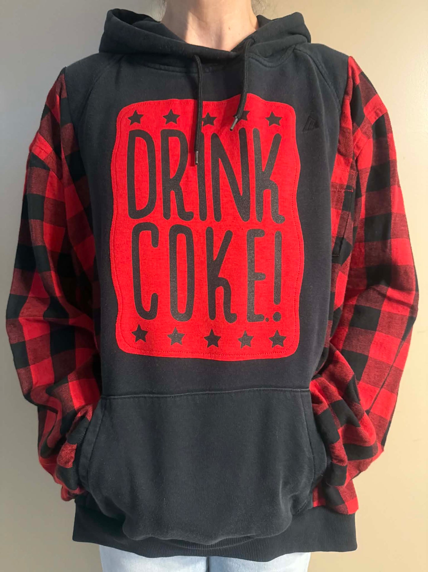 Upcycled Hoodie / Sweatshirt - Drink Coke (2XL)