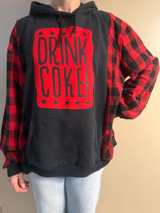 Upcycled Hoodie / Sweatshirt - Drink Coke (2XL)