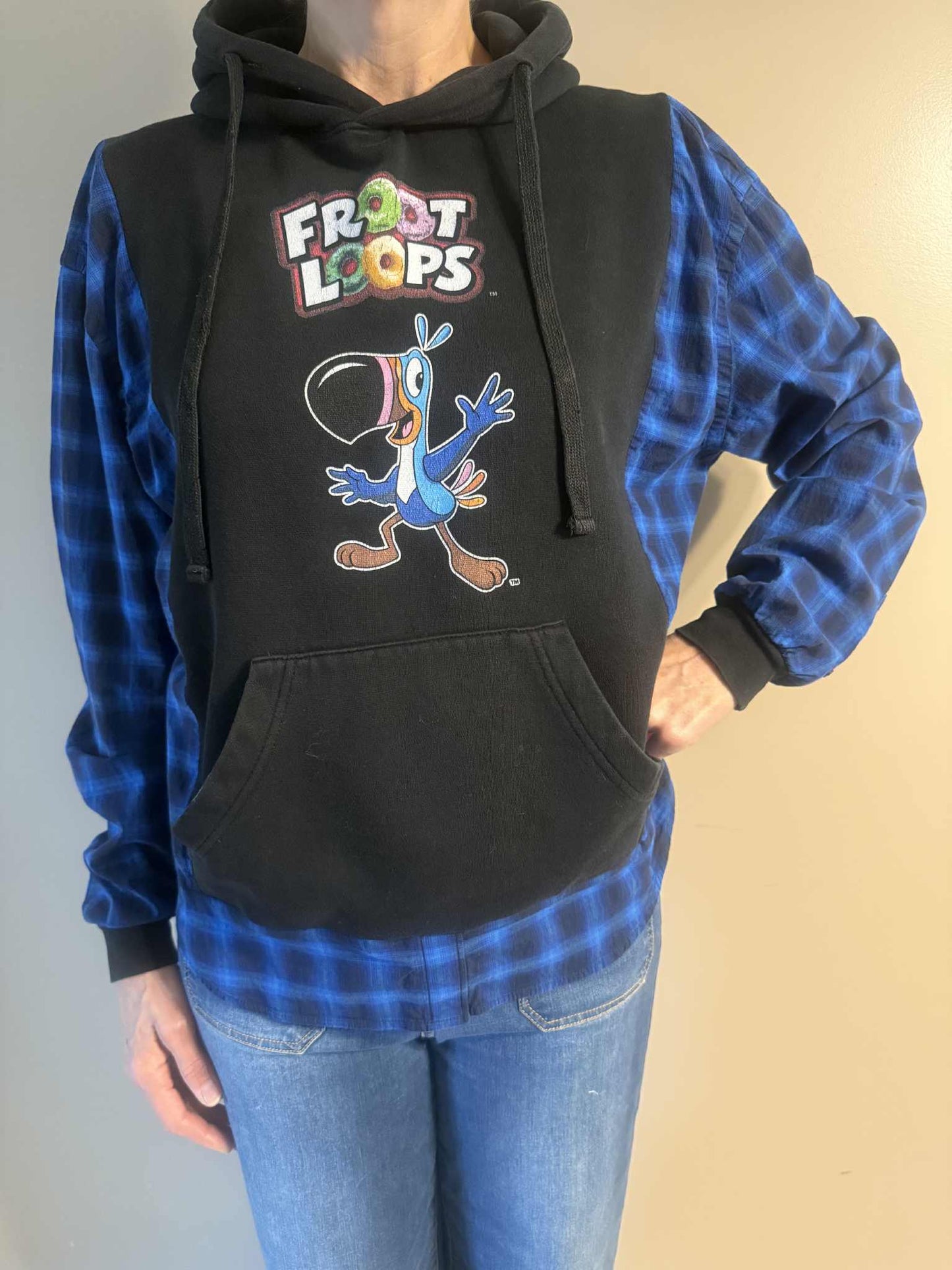Upcycled Hoodie / Sweatshirt - Froot Loops (Medium)