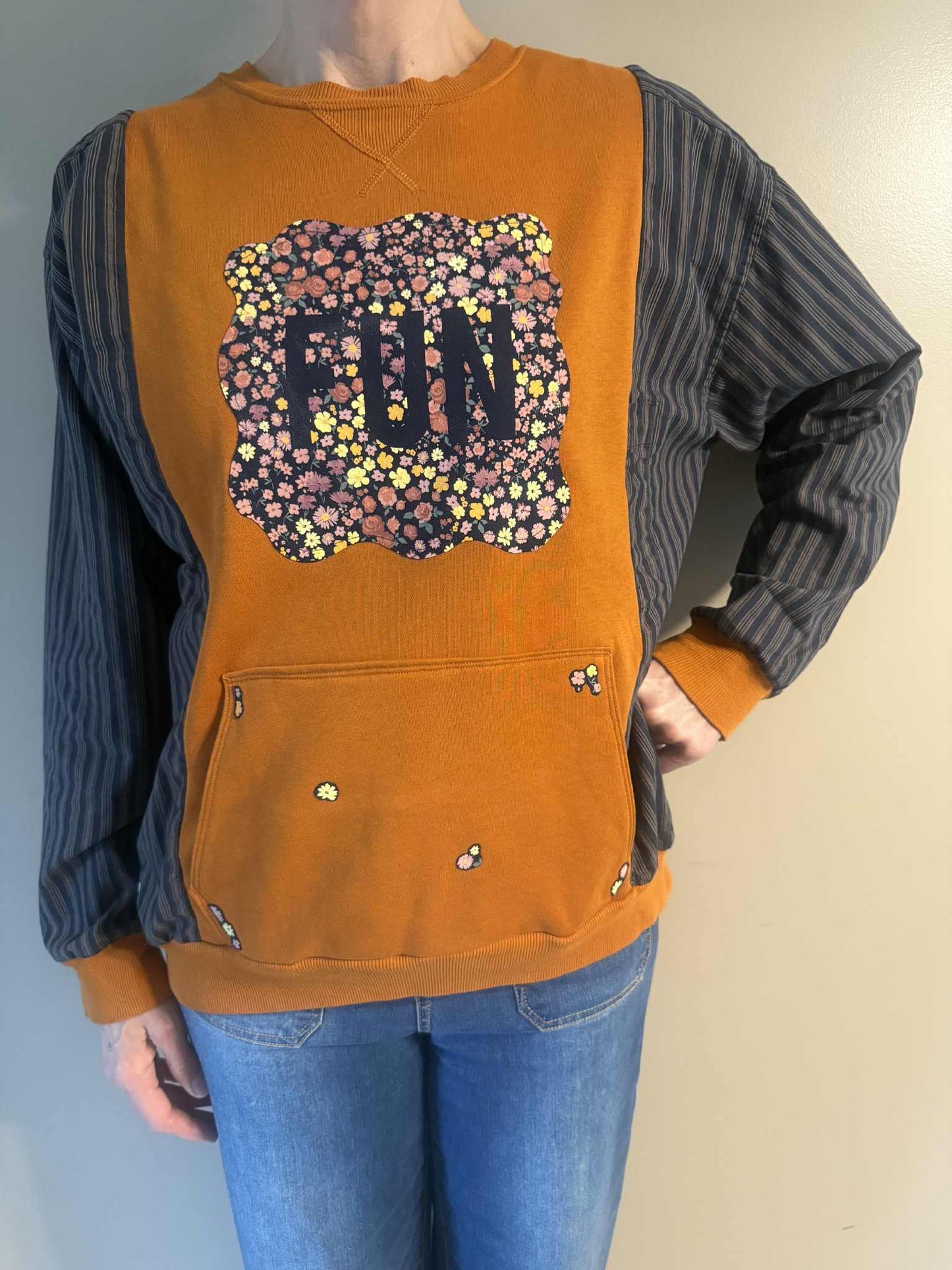 Upcycled Hoodie / Sweatshirt - Fun (Medium)