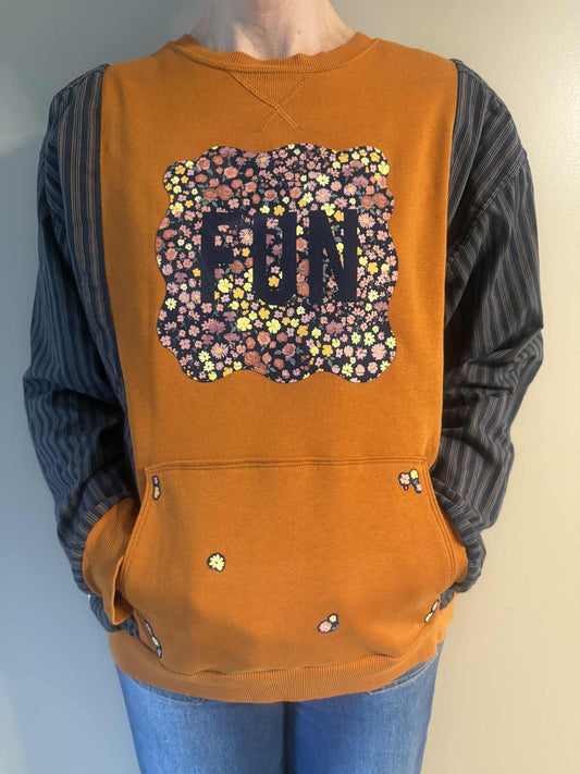 Upcycled Hoodie / Sweatshirt - Fun (Medium)