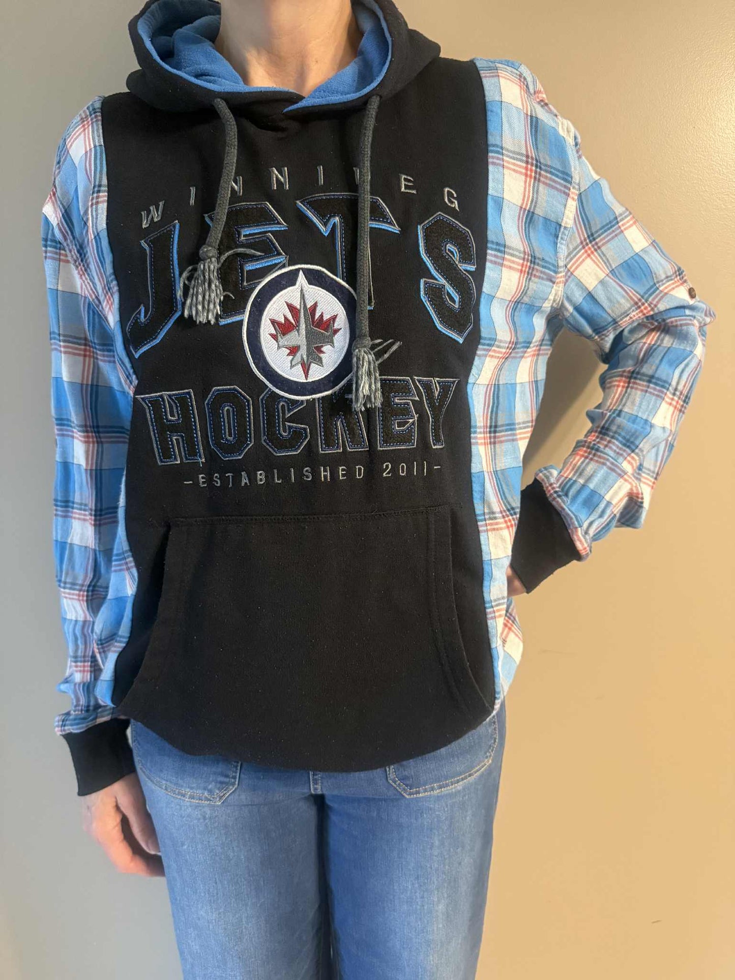 Upcycled Hoodie / Sweatshirt - Winnipeg Jets (Large)