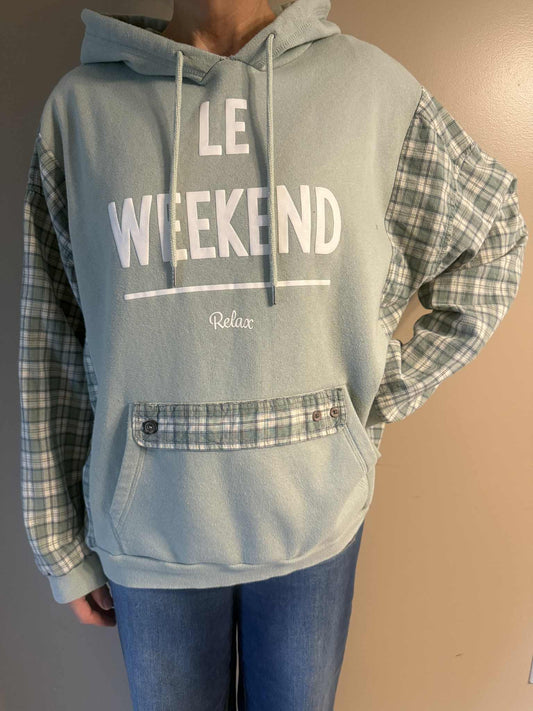 Upcycled Hoodie / Sweatshirt - Le Weekend (2XL)
