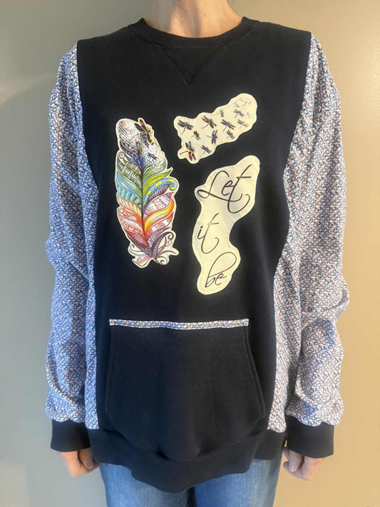 Upcycled Hoodie / Sweatshirt - Let it Be (XL)