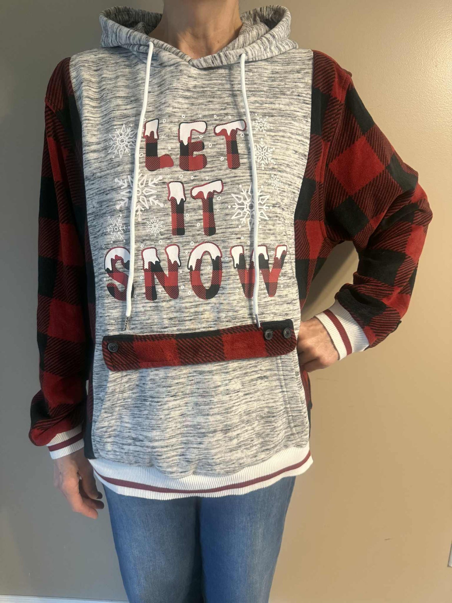 Upcycled Sweatshirt - Let it Snow (2XL)