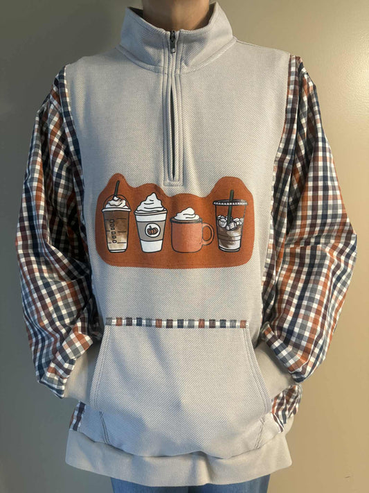 Upcycled Hoodie / Sweatshirt - Pumpkin Spice (2XL)
