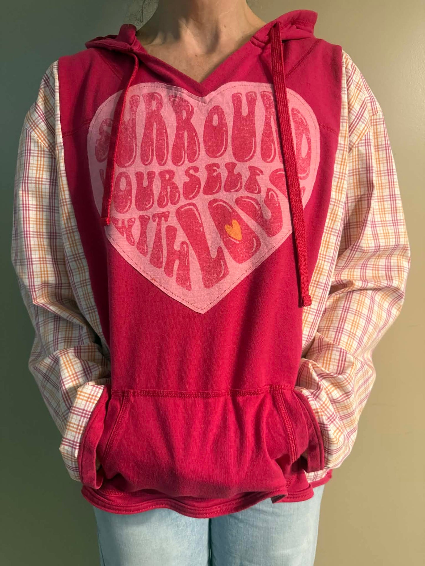 Upcycled Hoodie / Sweatshirt - Surround Yourself (2XL)