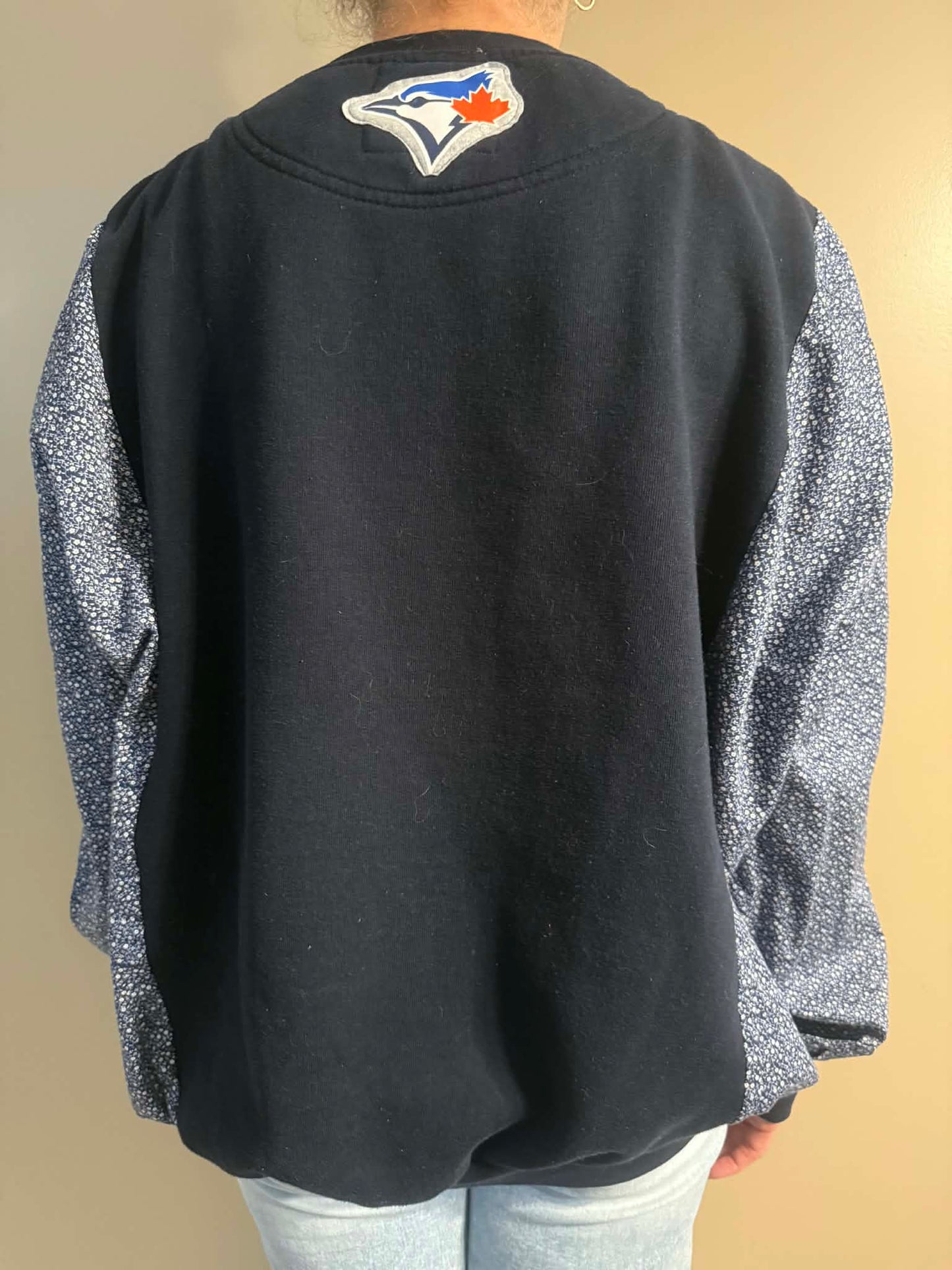 Upcycled Hoodie / Sweatshirt - TO Blue Jays Sparkle (2 XL)
