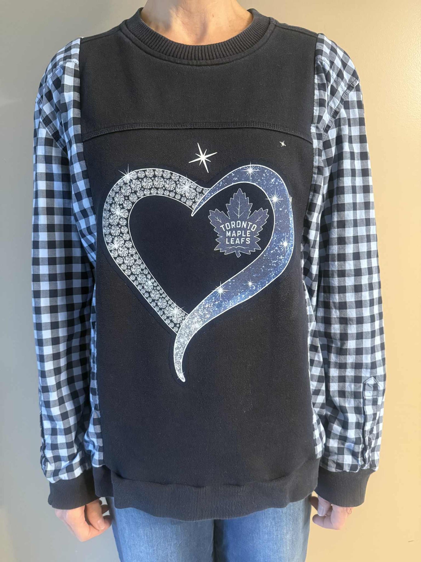 Upcycled Hoodie / Sweatshirt - Toronto Maple Leafs (Large)