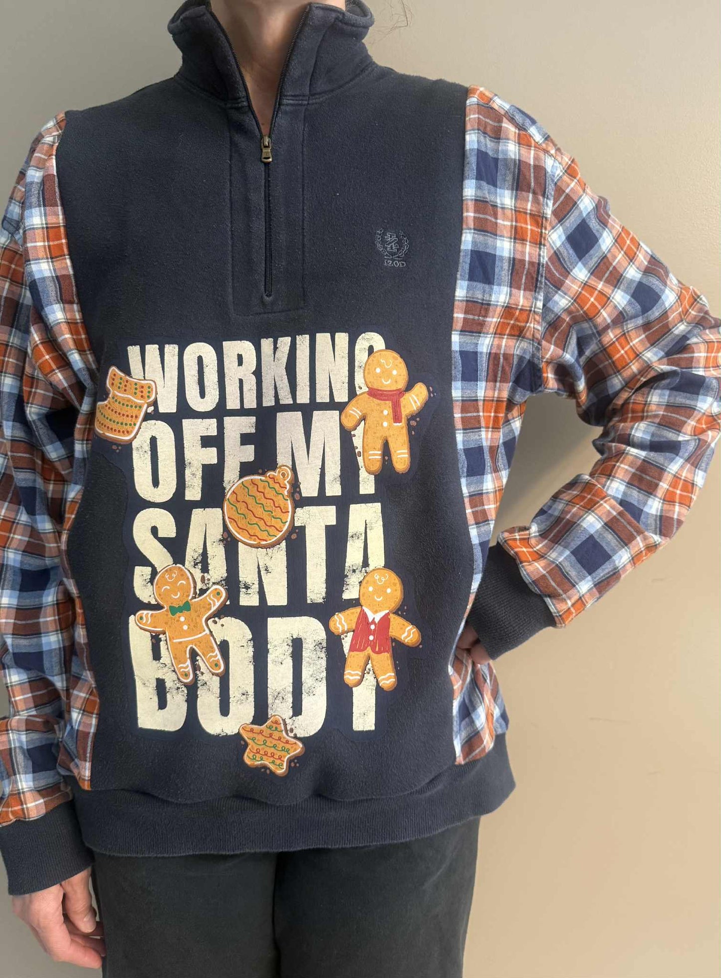 Upcycled Hoodie / Sweatshirt - Working off my Santa Body (Large)
